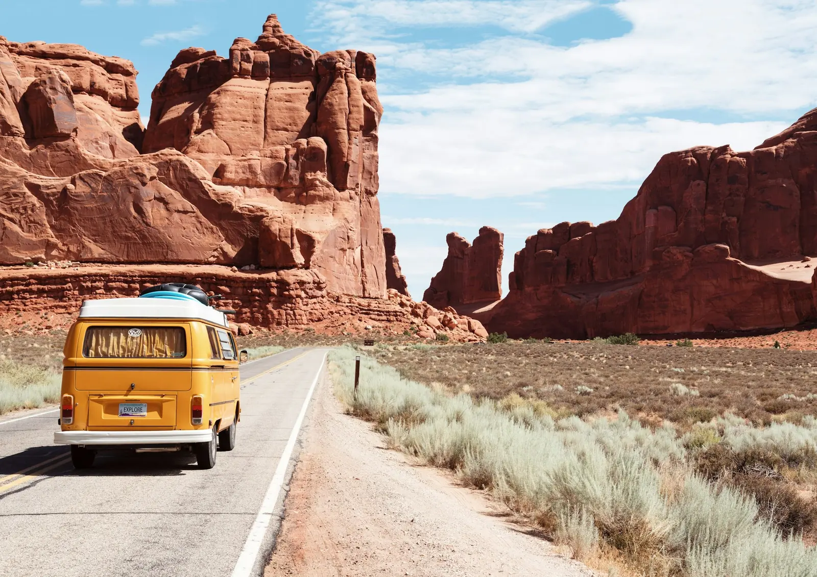 A coastal highway curving through open country